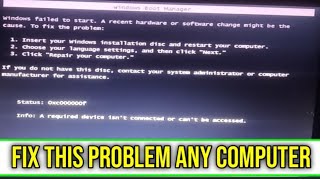 SOLVED Windows failed to start A recent hardware or software change might be the cause [upl. by Hyacinthe820]