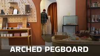 Arched Plywood Pegboard  Boutique Fixtures [upl. by Arabela]