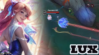 Wild Rift lux  Crystal Rose lux Skin Gameplay Rank [upl. by Ardnosak]