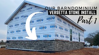 Versetta Stone Wainscoting Install On Our Barndominium  Part 1 [upl. by Su762]