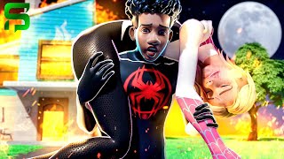 Miles Morales SAVES SpiderGwens LIFE  SpiderMan  Across the Spider Verse Fortnite [upl. by Compton]