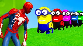 ✅GTA5 Epic Ragdoll RED SPIDERMAN VS RED MINION VS GREEN MINION Funny Fails Jump shorts gta5 [upl. by Desi745]