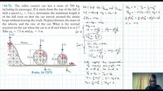 14–72 Kinetics of a Particle Work and Energy Chapter 14 Hibbeler Dynamics Benam Academy [upl. by Utley402]