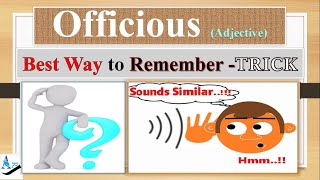 Officious How to Remember English vocabulary with tricks mnemonics synonyms antonyms examples [upl. by Yelda110]