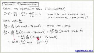 Coordinate Transformations part 3  Lecture 33  Chemical Engineering Fluid Mechanics [upl. by Binah]