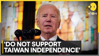 US doesnt support Taiwans independence after island elects antiChina govt says Joe Biden  WION [upl. by Enoval]