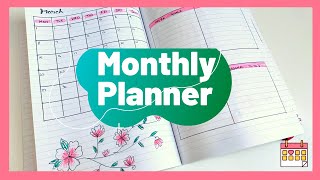 How to make a monthly planner using notebook  Monthly planner layout ideas [upl. by Nidya]