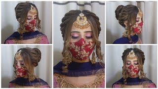 Hair bun tutorial for wedding  messy bun hairstyle  messy bridal hairstyle for short Hair [upl. by Demetria]