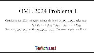 Olimpiada Matemática Española OME 2024 Problema 1 [upl. by Hentrich118]