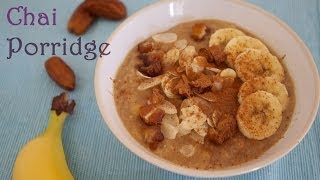 Rezept Chai  Porridge mit Banane Datteln und Mandelblättchen  Porridge ohne Milch mit Chai Tee [upl. by Casta]