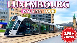 🇱🇺 Luxembourg The Richest City in The World  Walking Tour  4k 60fps HDR [upl. by Ynattir]