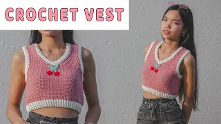 Easy Crochet Vest Tutorial  Crochet Simple Vest  Chenda DIY [upl. by Enymzaj559]