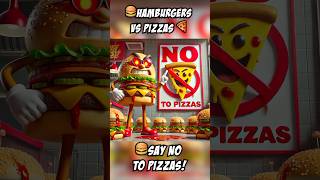 🍔Burgers vs Pizzas 🍕Food clash 🧨🛡️🔫 aiaigeneratedcartoonepicbattle pizzaburgerfood [upl. by Nnovahs]