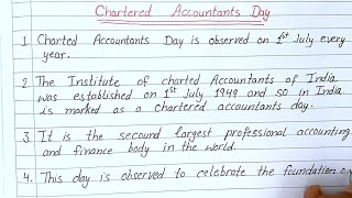 Chartered Accountant Day  10 Lines on Chartered Accountant Day lettersbypooja [upl. by Ttayw218]