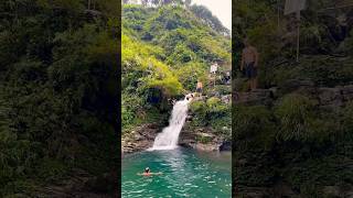 Jumping into a waterfall in vietnam travel cliffdiving [upl. by Betsey]