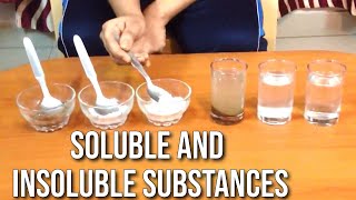 What are Soluble and insoluble substances using Sand Salt and Sugar Science Experiment [upl. by Augie455]