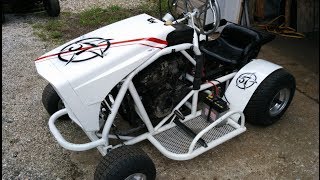 Racing mower  go kart  First test and tune did OK for a rooke [upl. by Sirromal]