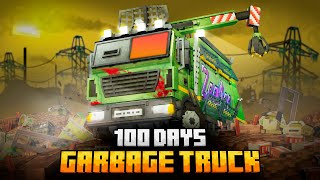 100 DAYS ON A GARBAGE TRUCK IN THE TRASH APOCALYPSE IN MINECRAFT [upl. by Rauch]