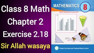 Class 8 Math New Book Chapter 2 Exercise 218  Class 8 Math New Book Unit 2 Exercise 218 [upl. by Bobbie]