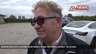 SCONTRO TRA AUTO E SCOOTER KEVIN MUORE A 15 ANNI MENTRE VA A SCUOLA  25102024 [upl. by Refinej553]