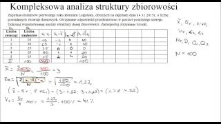 Kompleksowa analiza struktury zbiorowości  szereg rozdzielczy punktowy [upl. by Gautier]