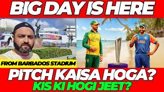 India vs South Africa FINAL  Batting or Bowling PITCH Barbados Rain Situation  Who will win [upl. by Allemahs]