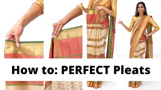 EASY Saree Pleating Tutorial  How to Pleat for beginners  Tia Bhuva [upl. by Juanita392]