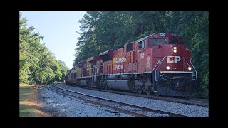 Southbound CSX S35120 Military Train Through Notasulga Al with CP 7030 Strathconas Tribute Leading [upl. by Ayikin379]