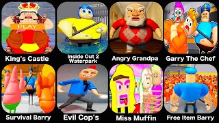 🔥Roblox King CastlesInside Out2Angry GrandpaGarryEvil CopsMiss MuffinFree Item Barry Prison [upl. by Resa517]