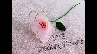 How to make easy n simple Stocking flowersbeginners tutorial [upl. by Eggleston109]