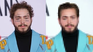 Post Malone Photoshop Makeover  Removing Tattoos amp Long Hair [upl. by Richardson]