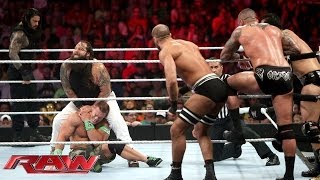 John Cena competes in a 4on3 Handicap Match Raw June 23 2014 [upl. by Amling]