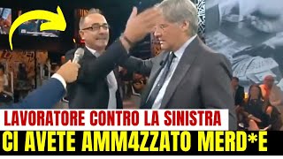 CAOS IN DIRETTA LAVORATORE SI SCAGLIA CONTRO I POLITICI DI S1NISTRA SIETE DEI VIGL1ACCHI [upl. by Lorien]