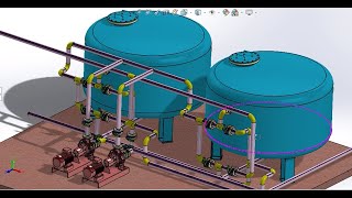 tutorial solidworks  Pipe Routing Assambly Sand Filter part2 [upl. by Scrivenor]