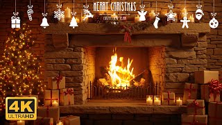 4K Cozy Christmas Eve  Piano Melodies amp Fireplace Ambiance Relax with the Warmth of Holiday Sounds [upl. by Gervase]