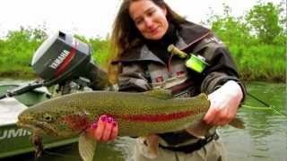 Fly Fishing for Rainbow Trout and Salmon on the Kanektok River at Reel Action Alaska Lodge Set 720p [upl. by Esinej798]