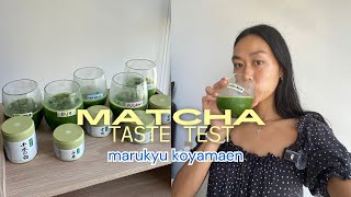 MATCHA TASTE TEST EP 7  marukyu koyamaen matcha review [upl. by Zapot]