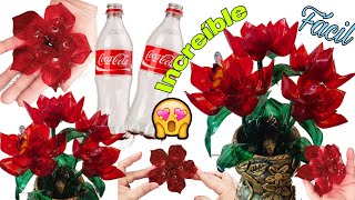 FLORES con BOTELLAS de PLASTICO Recicladas muy fácil de Hacer El Paso a Paso Completo [upl. by Alesandrini33]