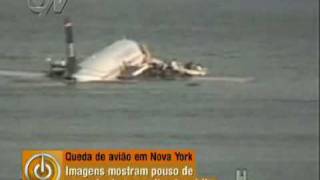 Vídeo mostra pouso de emergência de avião no Rio Hudson em Nova York 2009 [upl. by Anilat]