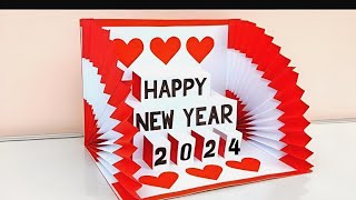 DIY  Happy New Year Card 2024  Homemade New Year card [upl. by Herc]