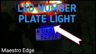 Installation of LED Number plate light in all scooter and bikemaestro edge [upl. by Nileak]