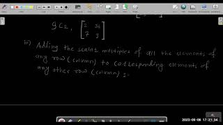 Matrices Lecture 11 [upl. by Burdett270]