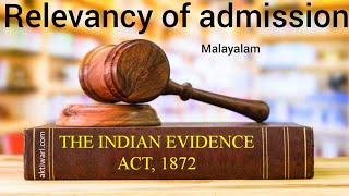 Relevancy of Admission  Indian evidence act Malayalam [upl. by Merilee]