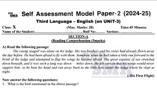 10th class English self assessment test 2FA 2 question paper model paper new NCERT CBSE syllabus [upl. by Annaliese]