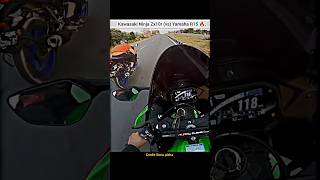 Drag Race Kawasaki Ninja Zx10r vs R15🔥shorts bike rider dragrace zx10r r15v4 kawasaki race [upl. by Aremus648]