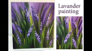 How to paint lavender field \Demonstration Acrylic Technique on canvas by Julia Kotenko [upl. by Eldred379]