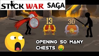 Opening many chests  Stick War 3  Gold and Wooden Chests  Stick war Saga [upl. by Atinaj]