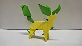 Origami Pokemon Leafeon  How To Make Pokemon Leafeon  Origami Instructions [upl. by Mannuela]