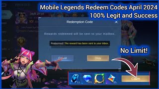 No Limit Part 1  Mobile Legends x4 Redeem Codes April 01 2024  MLBB Active Working Redeem Codes [upl. by Trevor]