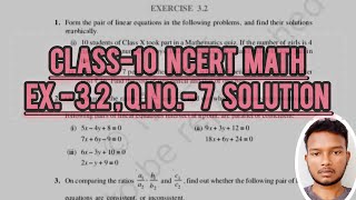 Class10 Math  Ex32 Qno7  New NCERT CBSE Book  Chapter 3linear equation [upl. by Eceinal]